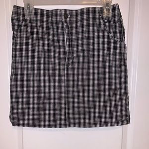 Plaid Jean Skirt